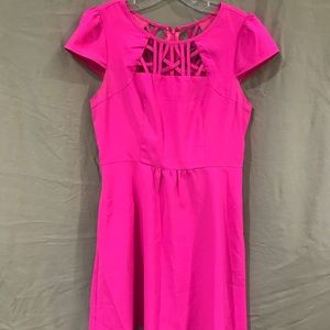 Esley pink cutout cap sleeve dress